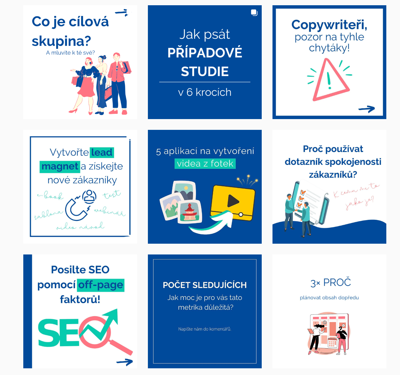 Instagramové příspěvky společnosti myTimi